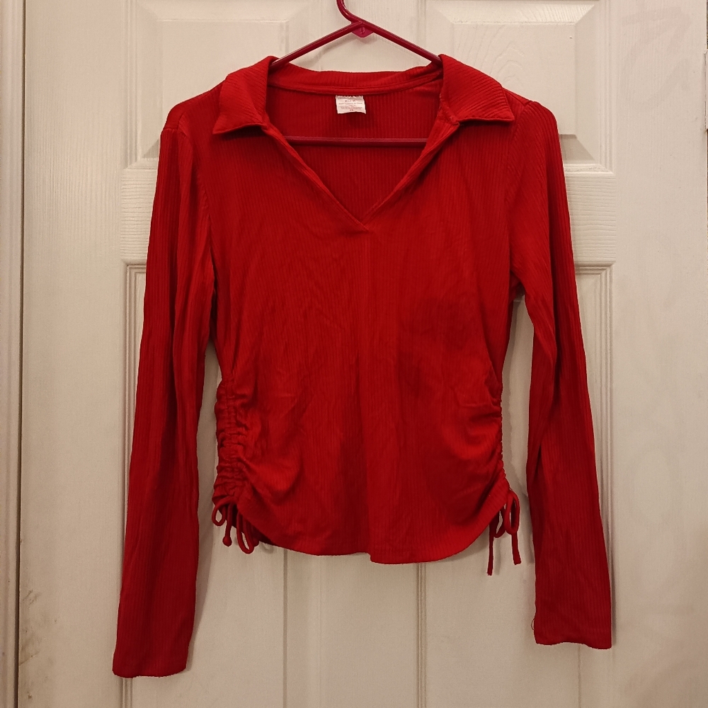 Red Long Sleeve Women's Top